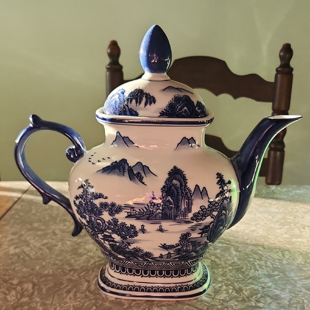 Bombay Blue and White Ceramic Teapot